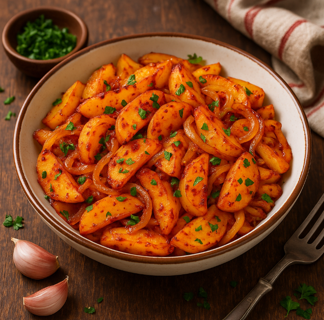 Жареная картошка с луком и паприкой рецепты от Дарики