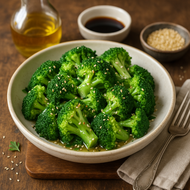 Брокколи на пару с кунжутом рецепты от Дарики