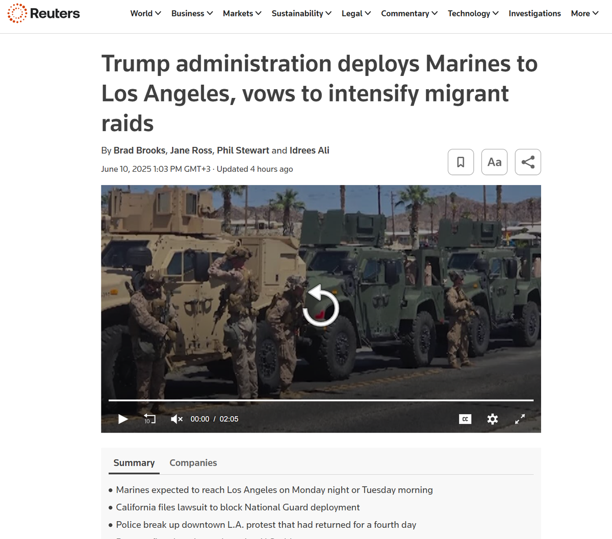     Администрация Трампа отправляет морских пехотинцев в Лос-Анджелес, обещает усилить рейды против мигрантов