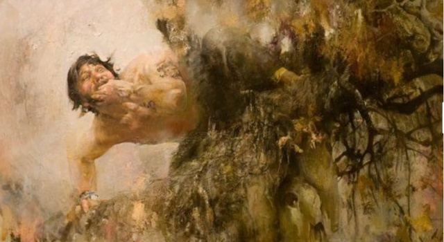 "Соловей-разбойник" картина кисти Николая Блохина. Центральная часть триптиха.