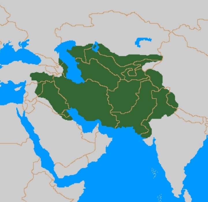 Империя Тамерлана. Источник: Public Domain // контурное изображение, но по морям и границам государств понятно каким был Турон 