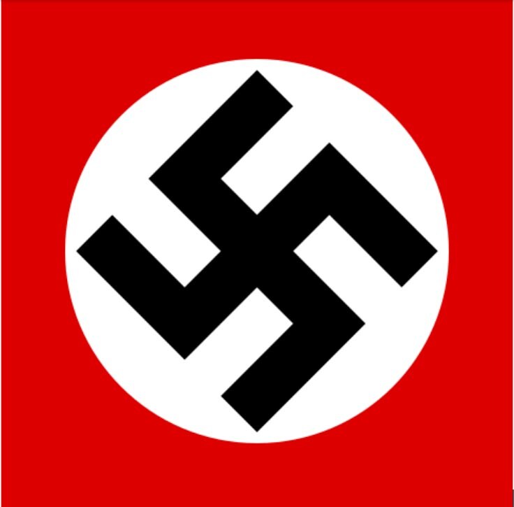 Использование свастики нацистской партией. (Общественное достояние)  Нацистская партия. (Общественное достояние) Данное изображение используется только в научно-позновательном контексте