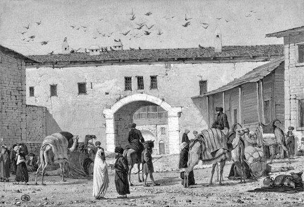 Ричард Дэдд. Караван-сарай в Миласе в Малой Азии. 1845