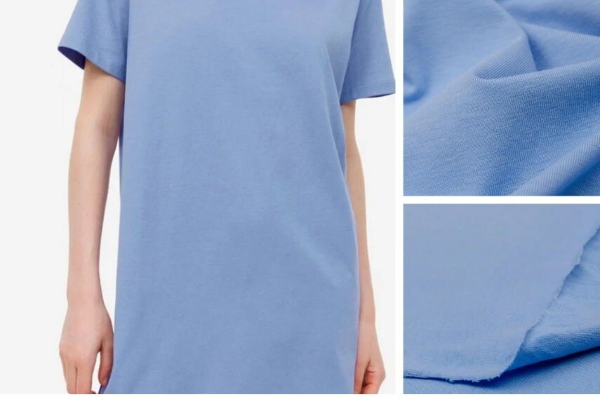 Кулирка с лайкрой. Состав ткани для рукоделия: 94% хлопок, 6% лайкра.