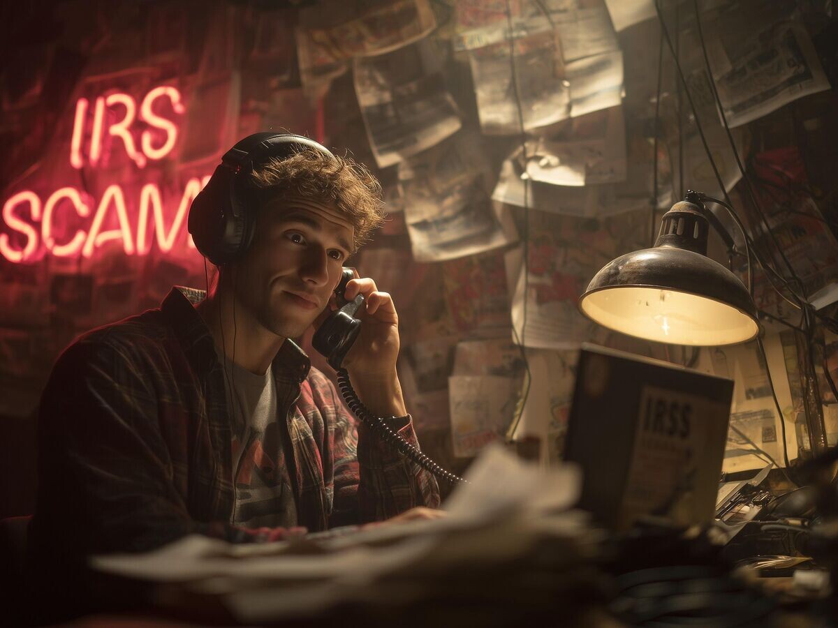    Молодой человек в захламленном помещении разговаривает по телефону© РИА Новости . Сгенерировано ИИ