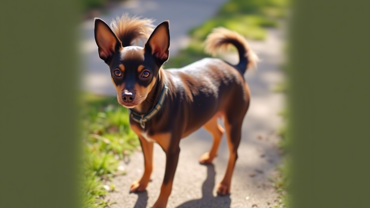 Карликовый пинчер на прогулке