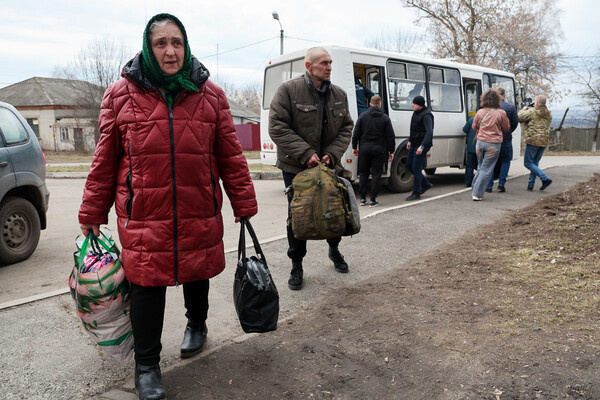    Мирные жители покидают Суджанский район Курской области, март 2025 года / Алексей Белкин/news.ru/Global Look Press
