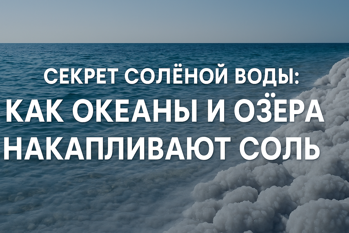 Секрет солёной воды: как океаны и озёра накапливают соль?