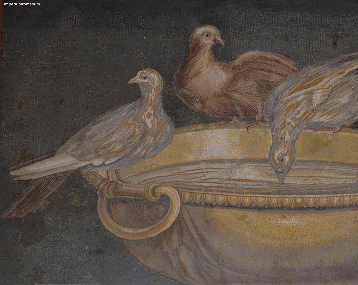 Голуби на древнеримской мозаике 