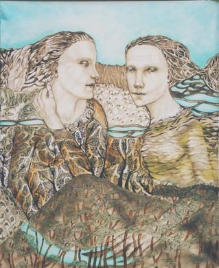 Акулова Женя "Гиганты" 
46х38 хм 2007 г
