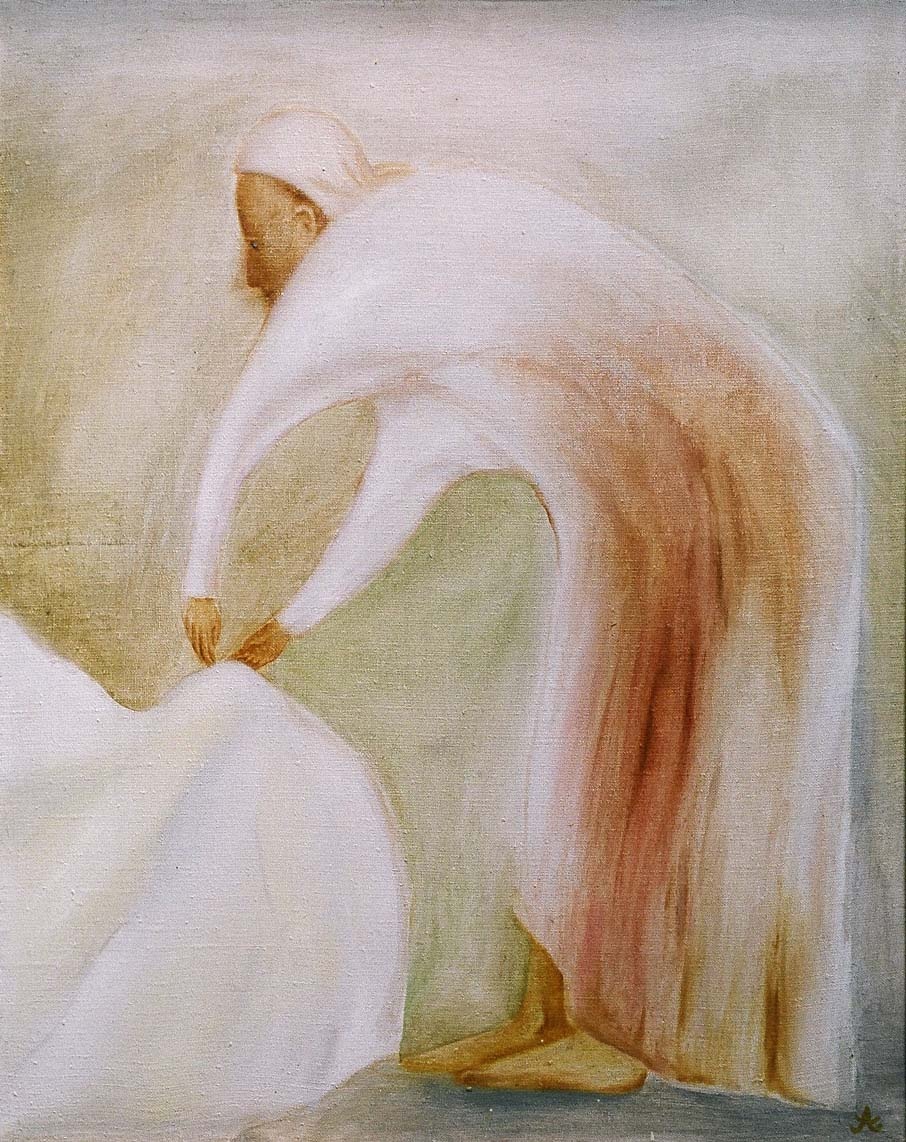 Акулова Женя "Стиральщица"
75х60 хм 1992 г