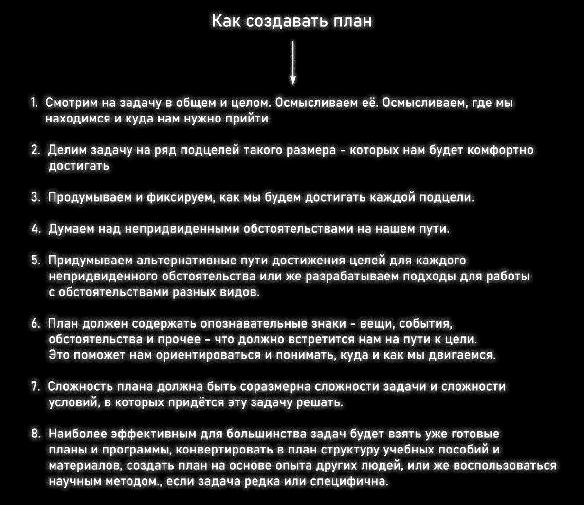 Как создавать план