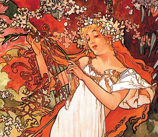 Альфонс Муха. Весна. Цикл «Времена года». 1896