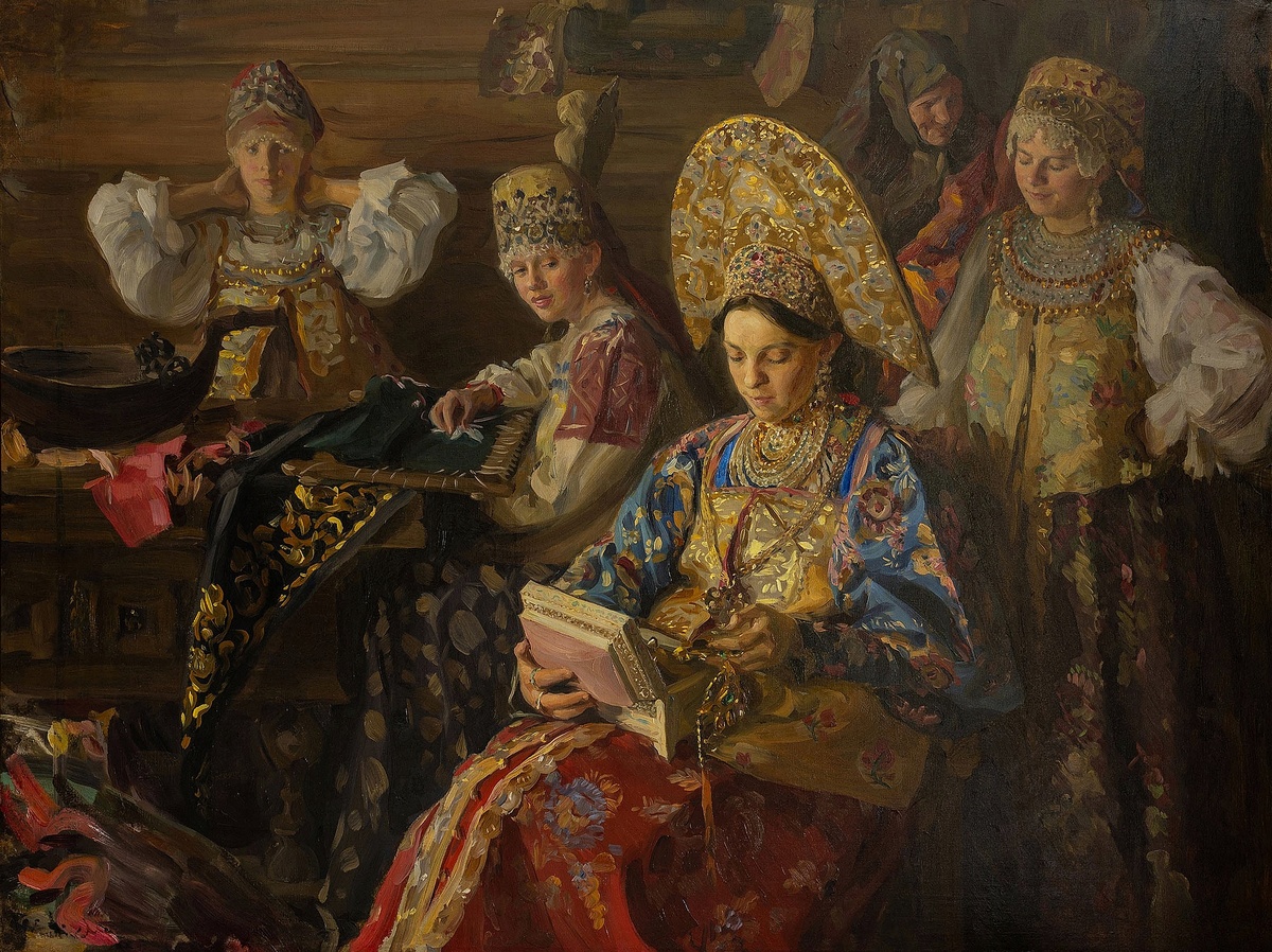 «Боярышня. Убор невесты», 1911, холст, масло, Ярославский художественный музей, Куликов Иван Семёнович