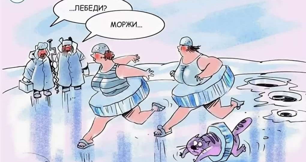 18 смешных карикатур про холода, закаливание и моржей от разных авторов