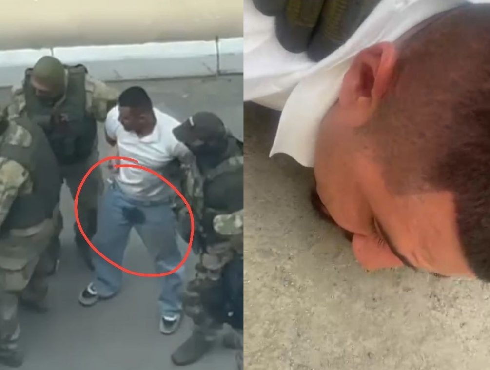    Кадры задержания хулигана.