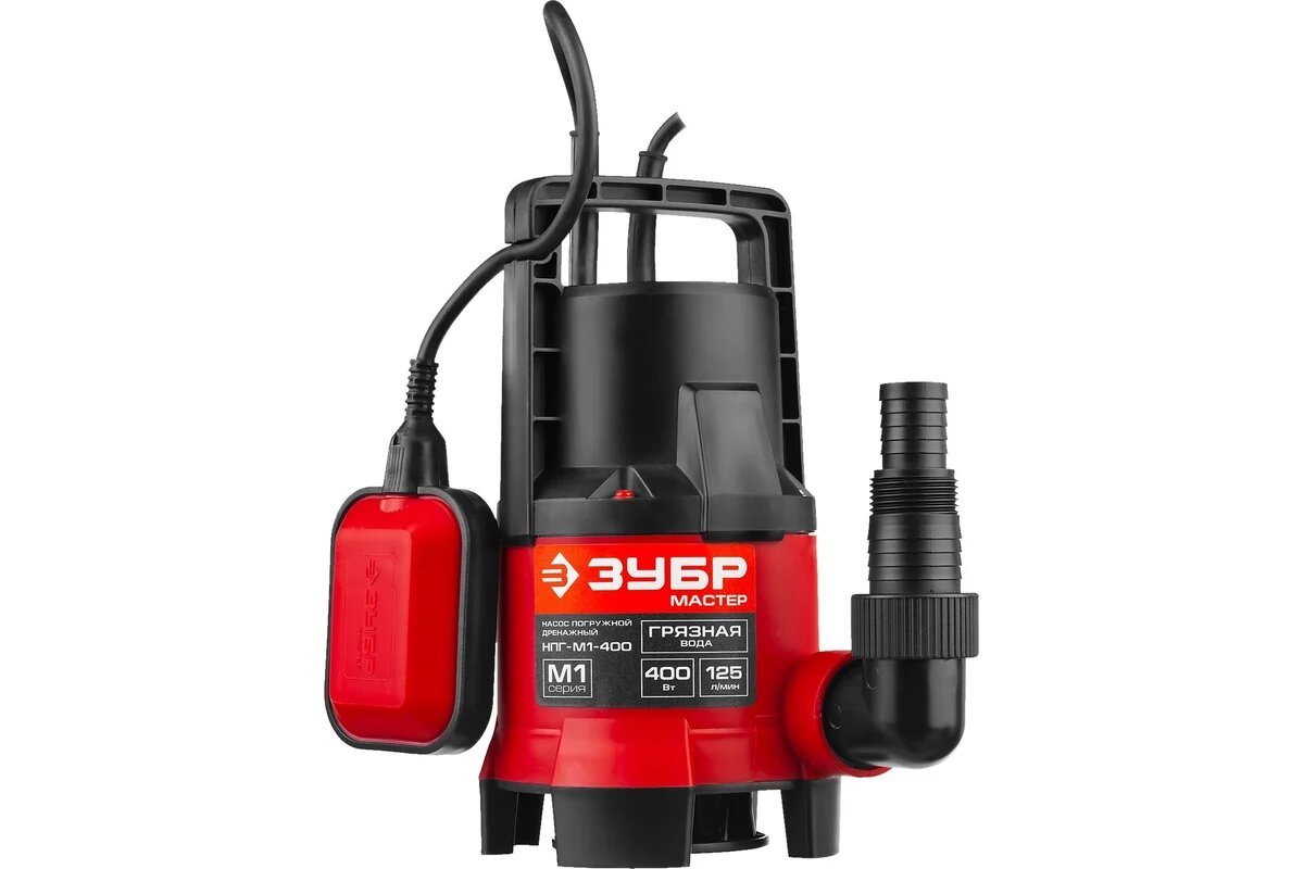 Выглядит Зубр НПГ-М1-400 типично для насосов данного бренда. Лично мне дизайн нравится
