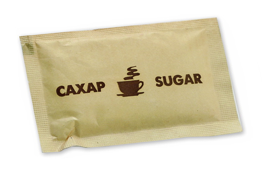 Пакетики сахара и фруктозы с логотипом вашей компании