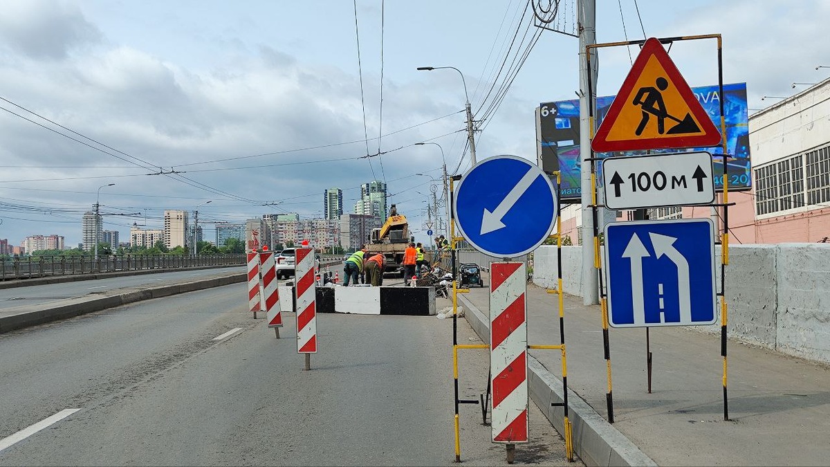     Спустя год в Красноярске вновь начали ремонт на Копыловском мосту