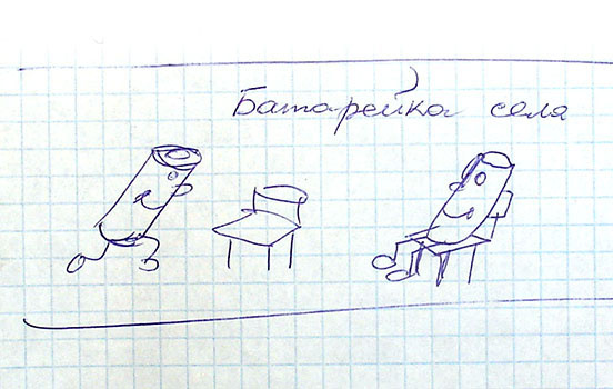 Батарейка села (рисунок автора)