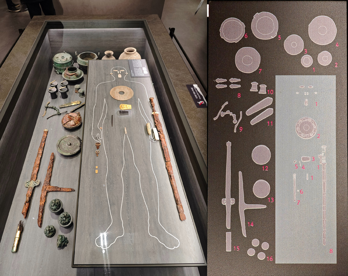 Раскопках в окрестностях Пхеньяна в гробницах, принадлежавших правящему классу округа Нангнан (樂浪, кит. Леланг). В 108 году до н. э. император У-ди из династии Хань (漢武帝, 141–97 гг. до н. э.) учредил в Корее четыре округа (漢四郡), в том числе округ Нангнан, который контролировал территорию вокруг современного Пхеньяна. 