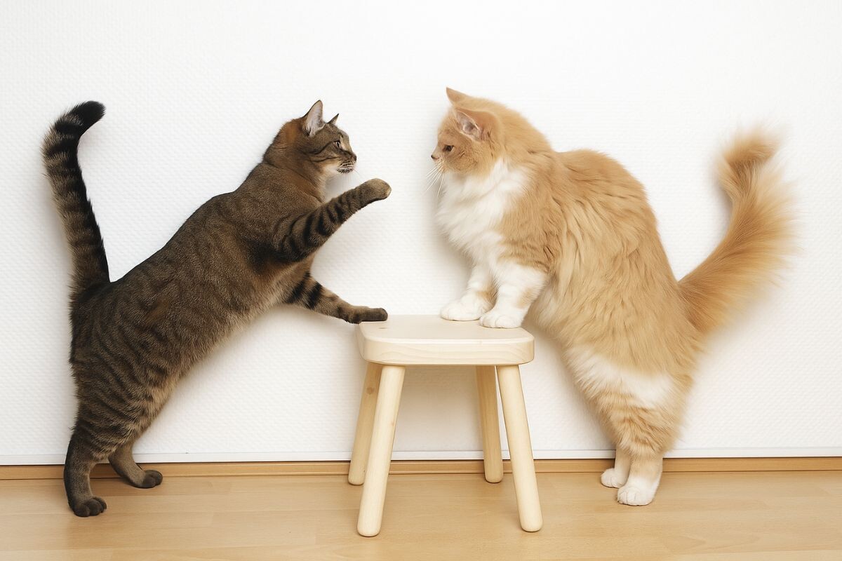 Кошки ведут «переговоры» 