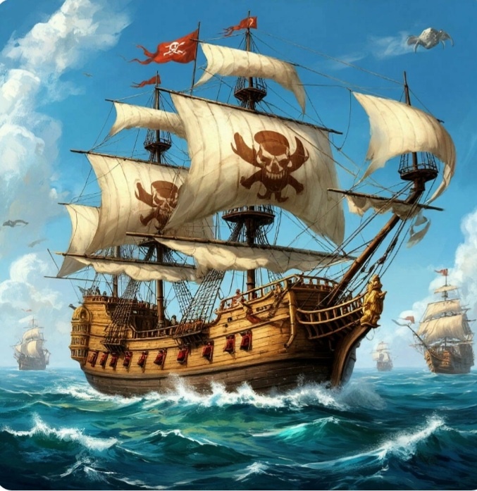 Красивый корабль.