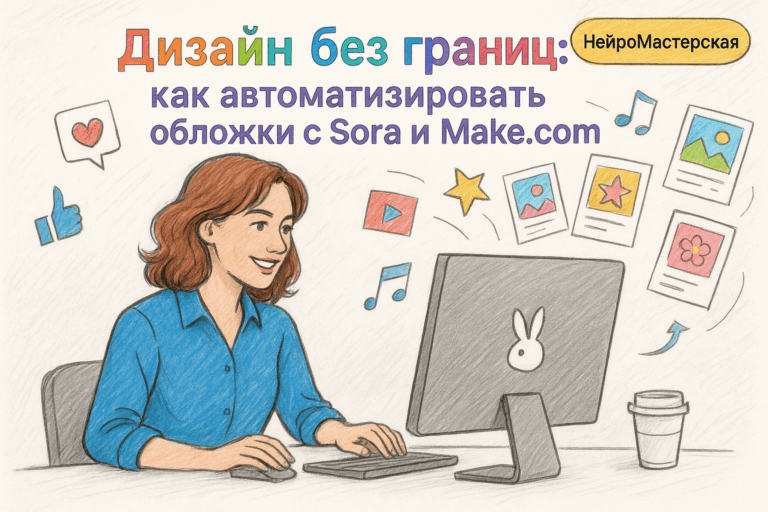    Дизайн без границ: как автоматизировать обложки с Sora и Make.com Оксана Солдатова