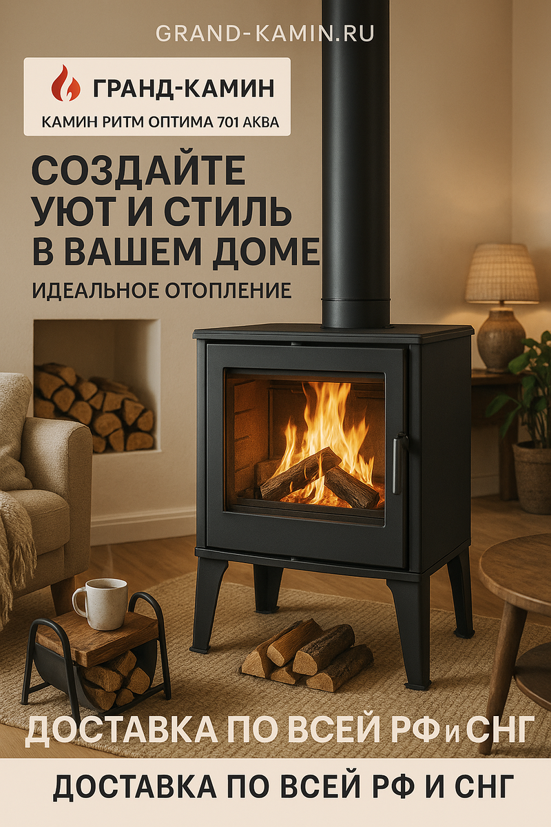    Камин Ритм Оптима 701 АКВА Ш: создайте уют и стиль в вашем доме с идеальным отоплением Kamin