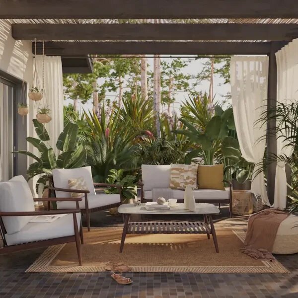 Диван садовый с подушками NATERIAL RETRO