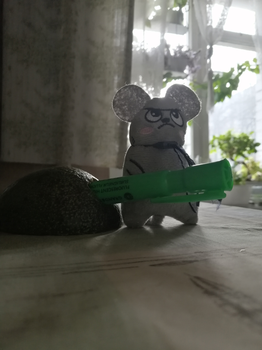 А на фото серьёзный мыШь. Броня крепка, а танк сделан из авокадо и зелёного маркера. Мне кажется, я так на 23 февраля пыталась что-то изобразить