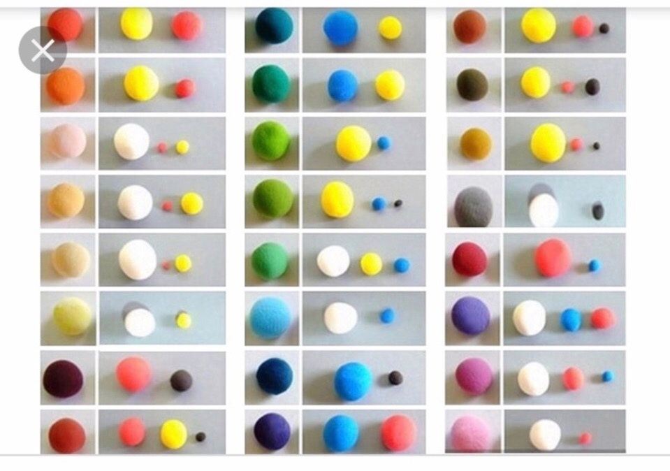 За основу берем: Желтый, синий, красный и белый цвет. По желанию можно еще докупить черный для темных оттенков, но благодаря высокой пигментированности - одного блока хватит на пару лет если брать его чисто для смешивания)