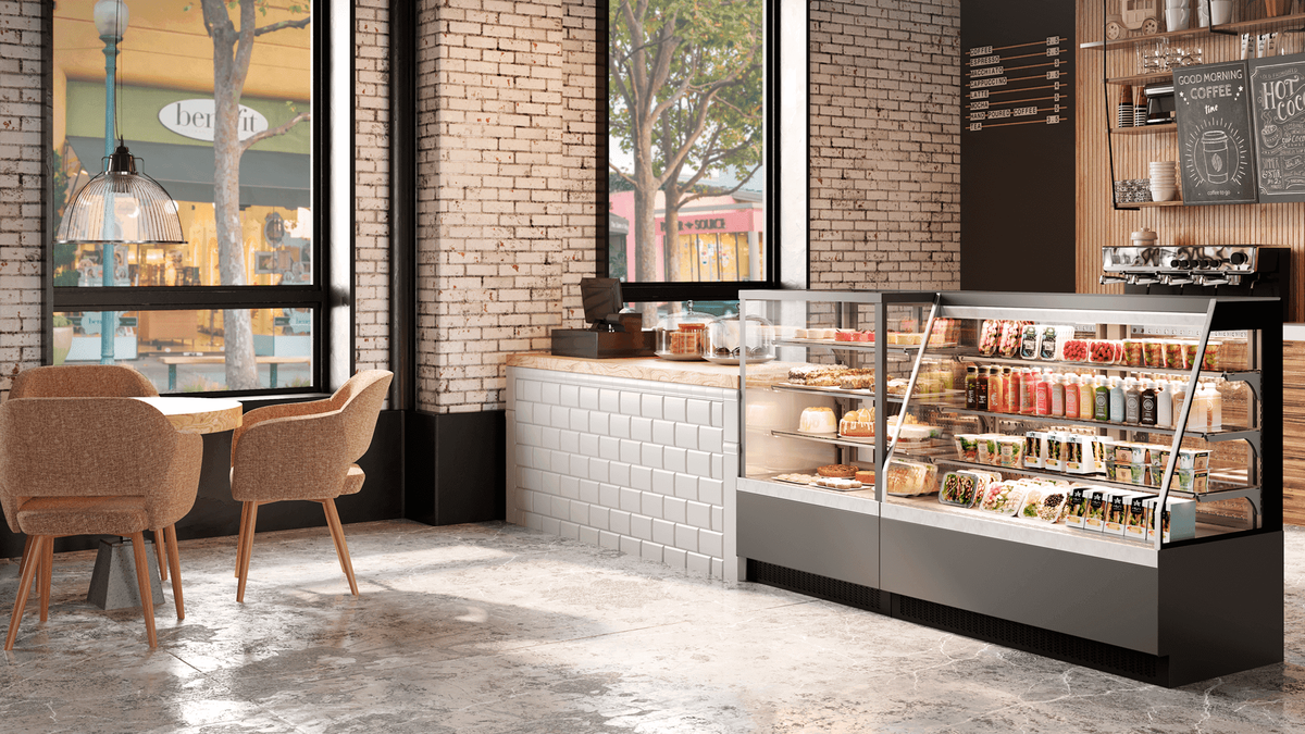 Кондитерская витрина CHILZ VETE KUB 90 в интерьере