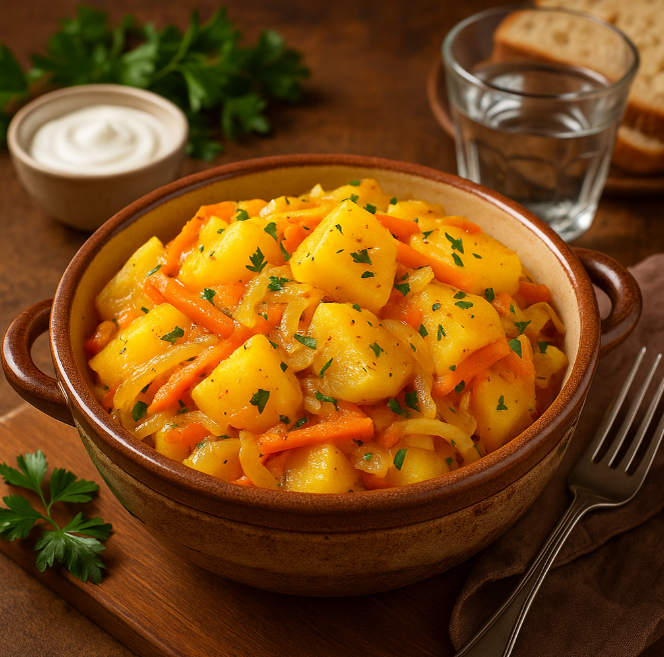 Картофель тушёный с луком и морковью рецепты от Дарики