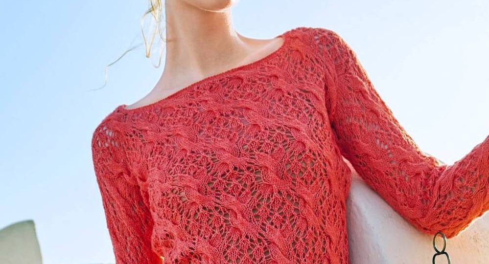 Ажурные пуловеры и топы спицами из последнего выпуска Верены