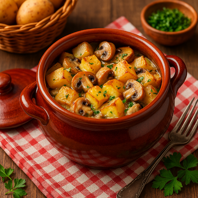 Картошка в горшочке с грибами рецепты от Дарики