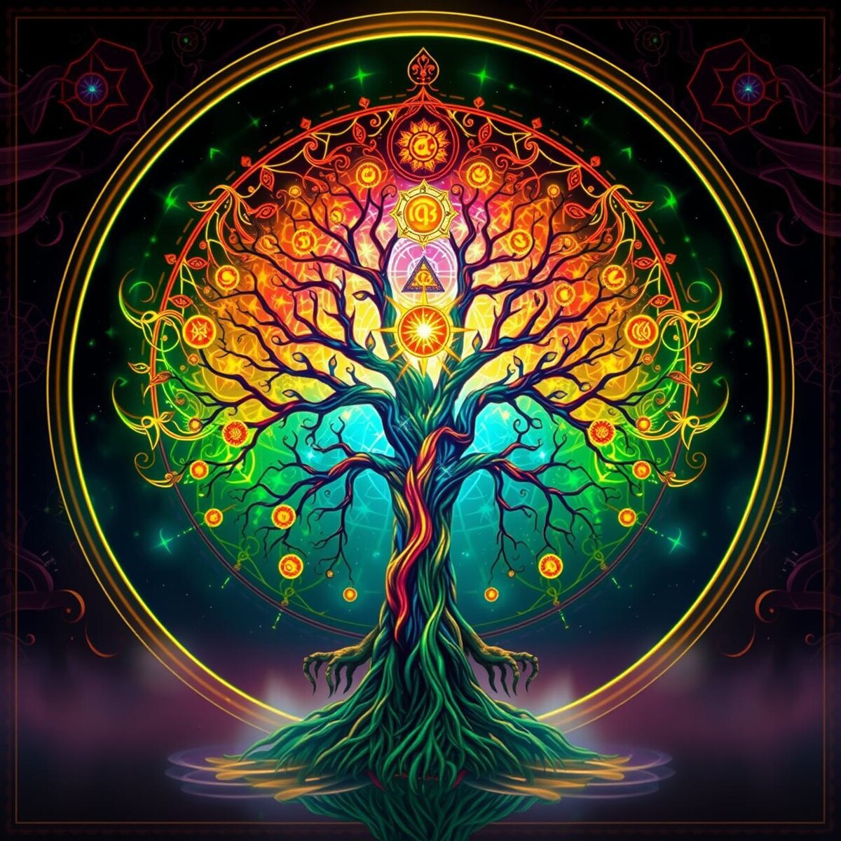 Древо. Иллюстрация сгенерирована нейросетью