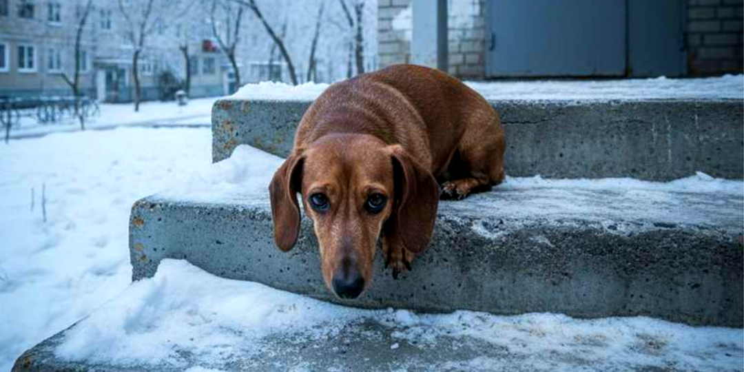 Пса выставили из подъезда на мороз, но он продолжал надеяться (история о людях и тех, кому все равно)