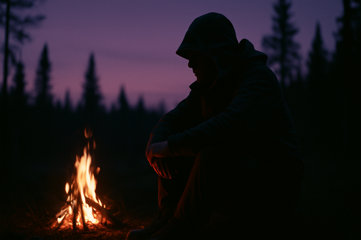Северный вечер. Тишина, костёр и спокойствие, за которое стоило побороться.