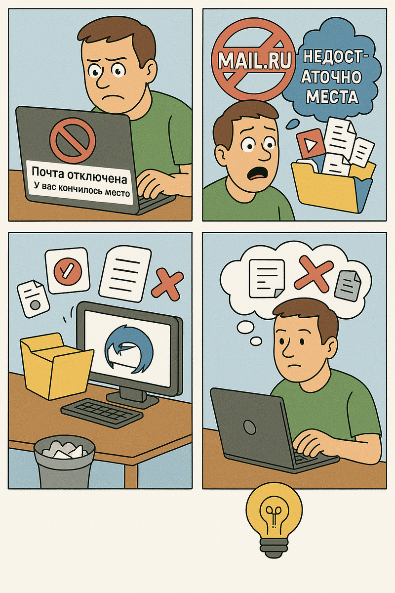 Почта Mail.ru не работает из-за недостатка места: как освободить почту бесплатно
