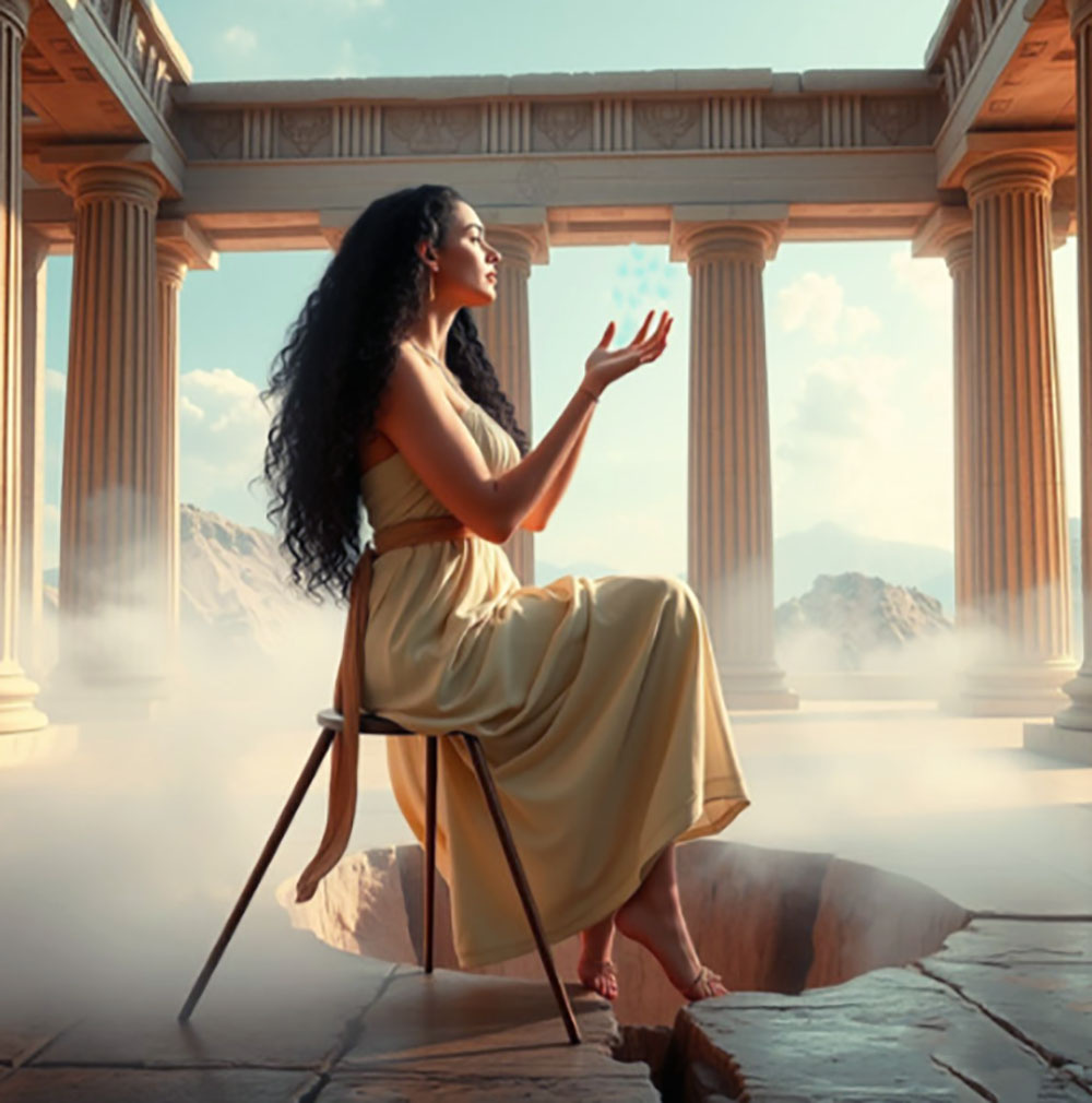 Жрица в храме Аполлона в состоянии транса. 