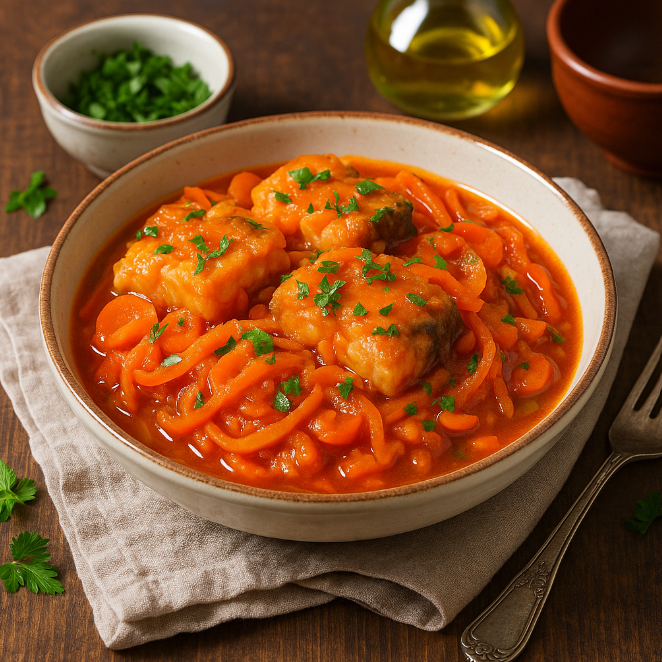 Рыба, тушённая с луком и морковью рецепты от Дарики