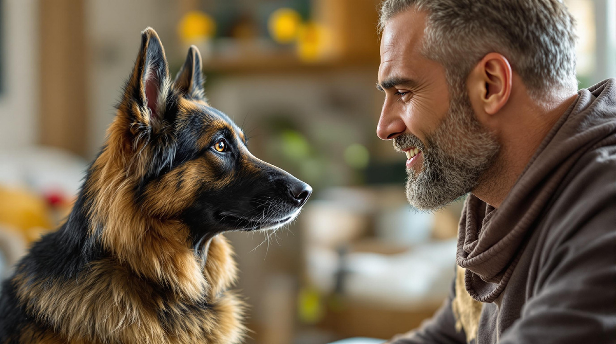 Немецкая овчарка — уверенный и независимый друг, требующий уважительного и последовательного воспитания для гармонии и доверия в доме.