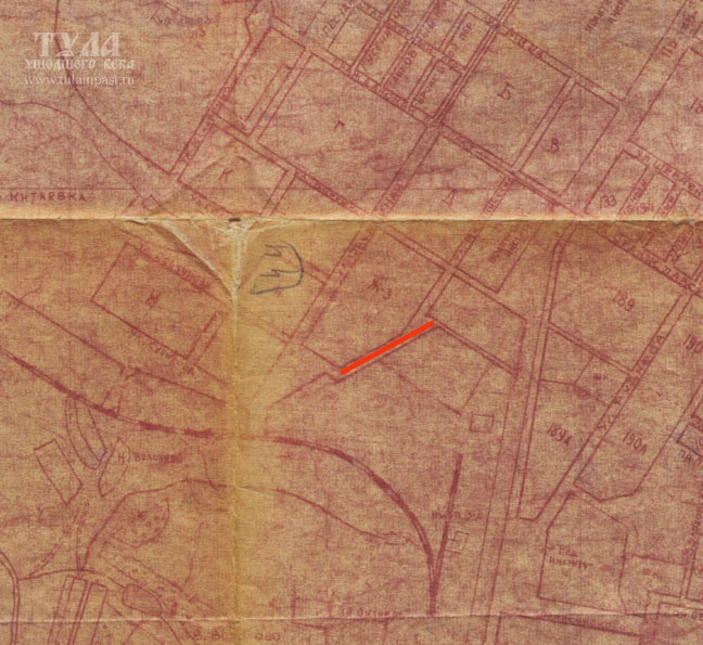 Фрагмент карты Тулы 1960-х годов