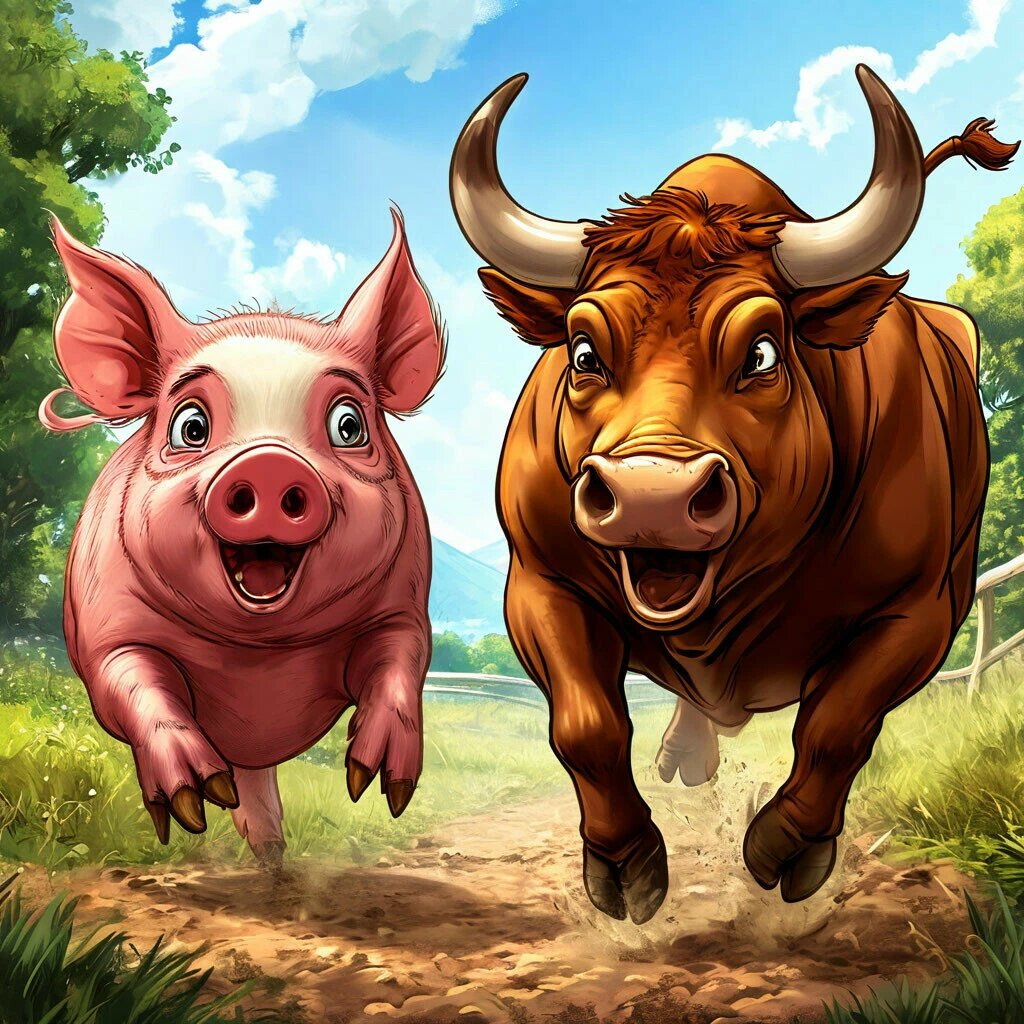 Свинья и Бык