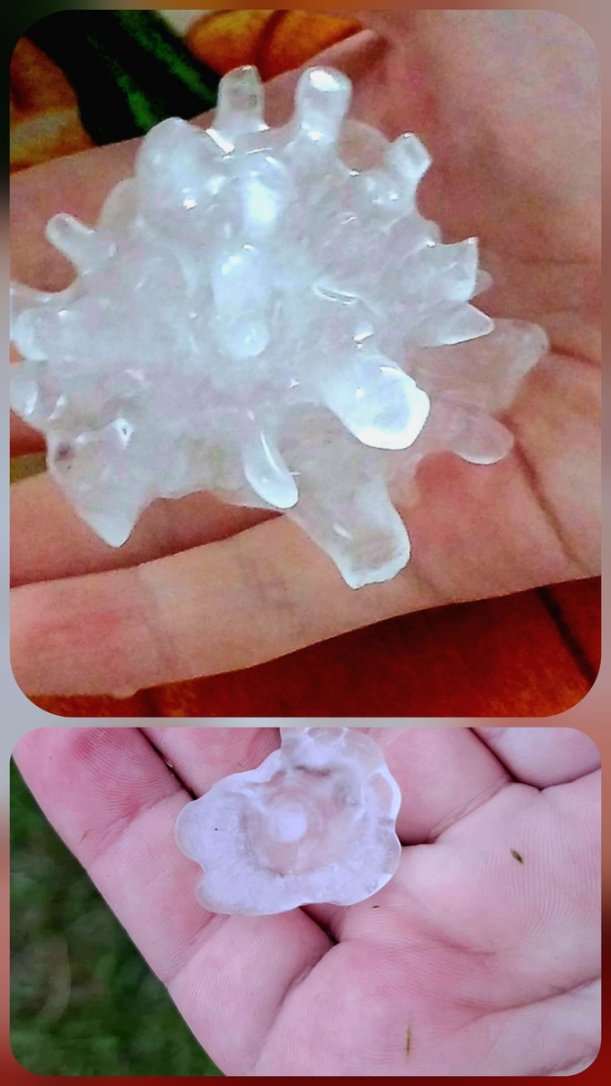 Вот такой град на нас обрушился….   А ведь ничто не предвещало! А гидрометцентр опять промолчал🤷‍♀️