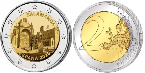 Фото из сети Интернет. Монета 2 евро Испании 2025 Саламанка