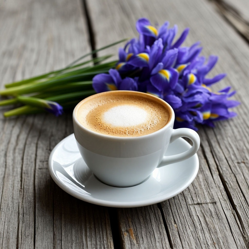 В этот раз искусственный интеллект сделал пенку (после specific request), но пенка получилась как на капучино. Будем дорабатывать. :)