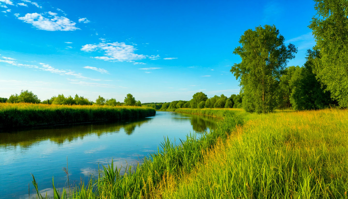 роняет в травы небо синеву