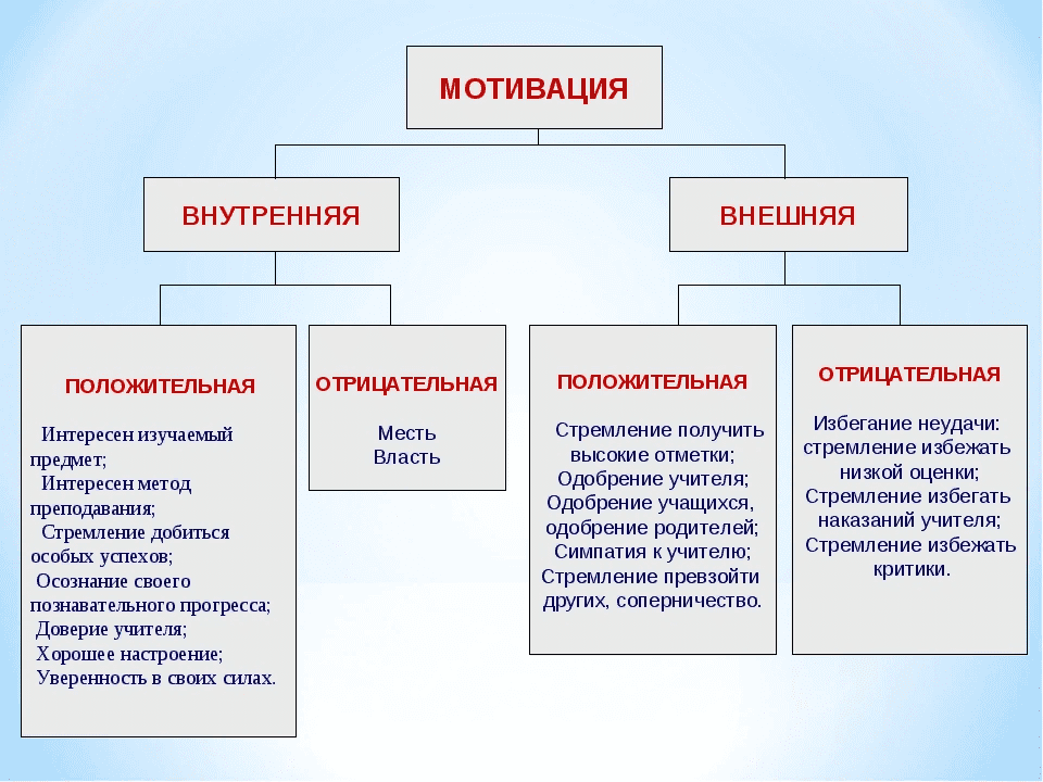      Внешняя и внутренняя мотивация